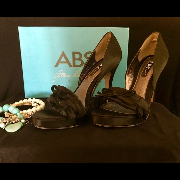 ABS black open toe heels - Picture 1 of 1